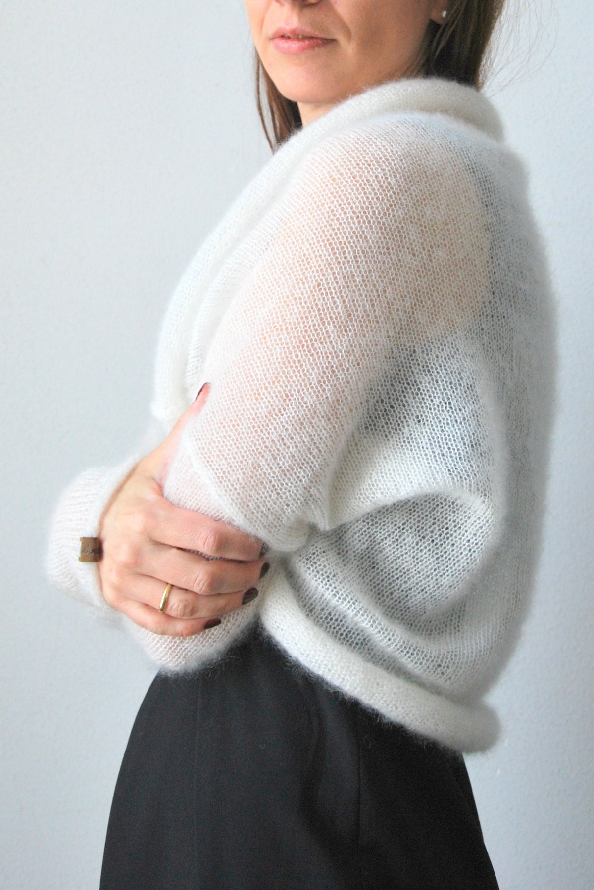 Mohair Silk Bridal Bolero Shrug: Knitted Wedding Cover-Up