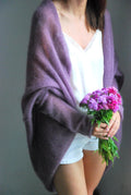 Hand Knit Mohair Cardigan: Bridal Wedding Sweater, Soft Knit Cape