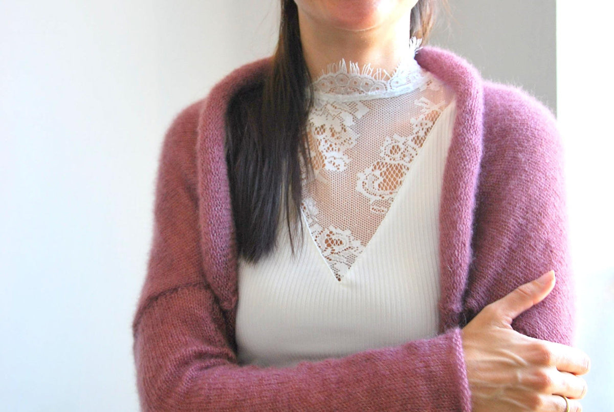 Handmade Mohair Silk Knit Bolero: Elegant Wedding Shrug