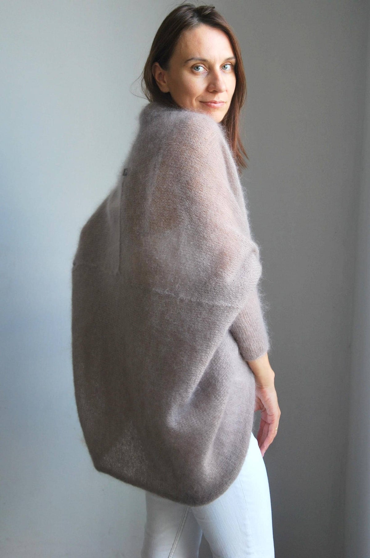 Mohair cardigan, bridal cardigan, wedding sweater, mohair sweater, beige cardigan, beige sweater, knit sweater, soft cardigan, mohair cape