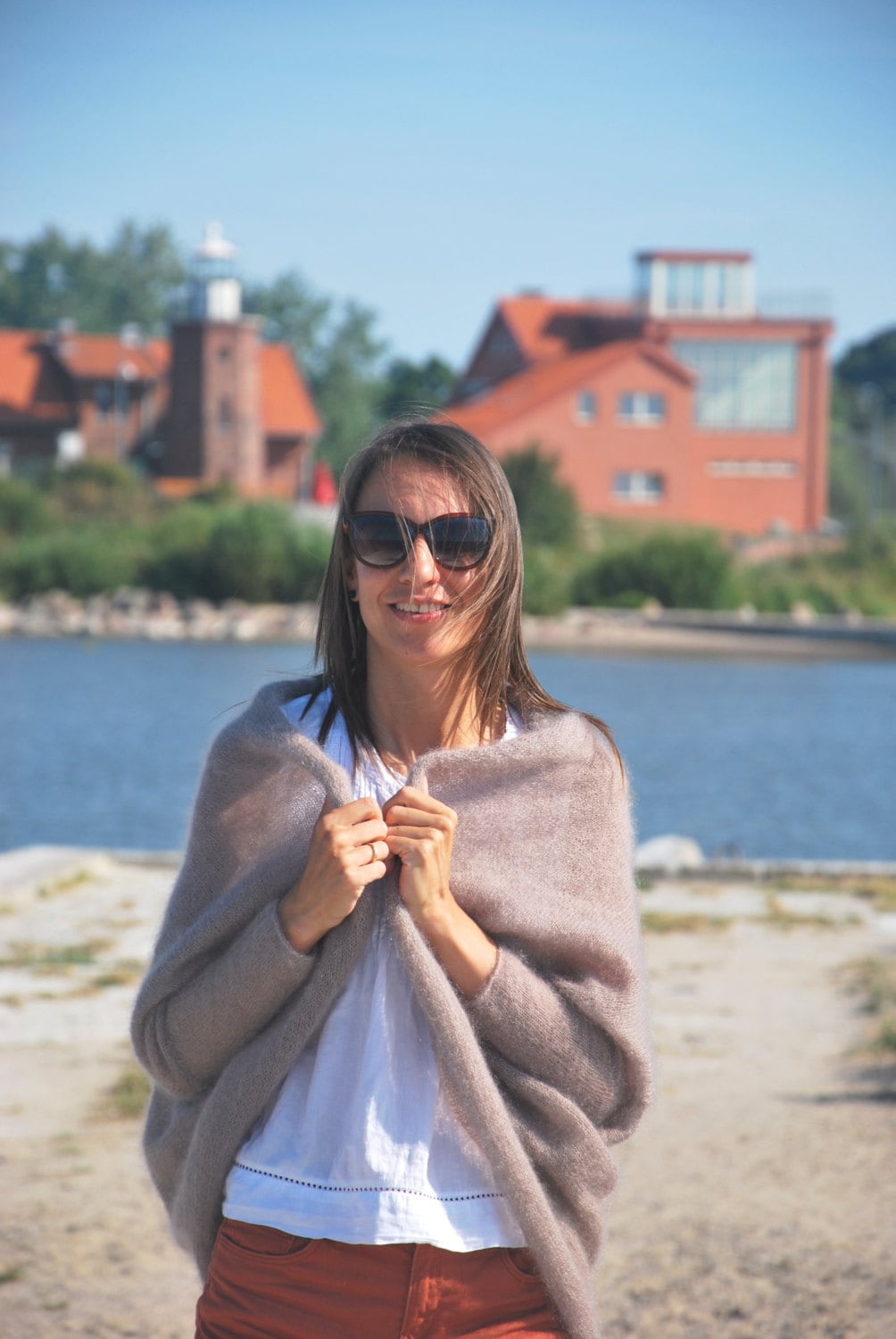 Mohair Knit Cardigan: Bohemian Bridal Cape Shawl