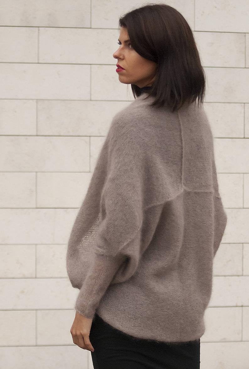 Beige Mohair Silk Cardigan: Soft Knit Bridal Sweater