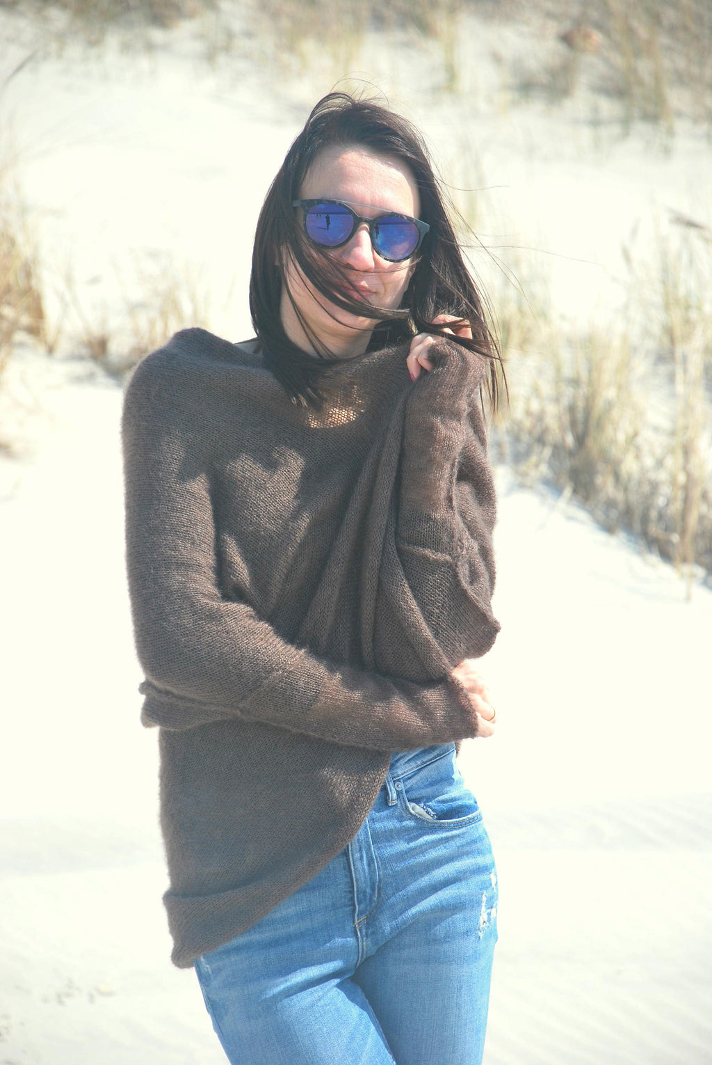 Mohair Silk Blend Cardigan: Bohemian Bridal Knit Sweater