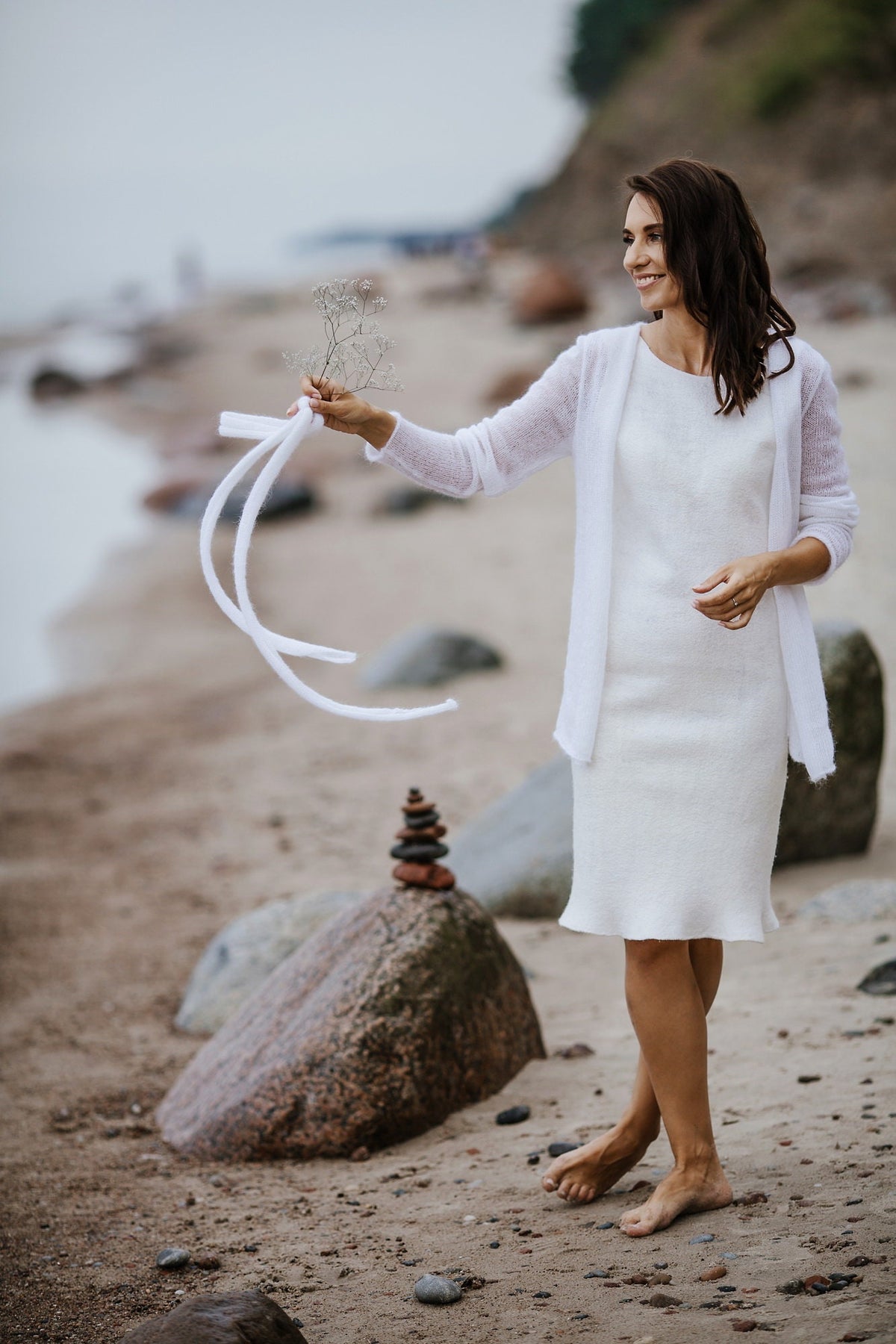 White Mohair Silk Cardigan: Bridal Wedding Shrug