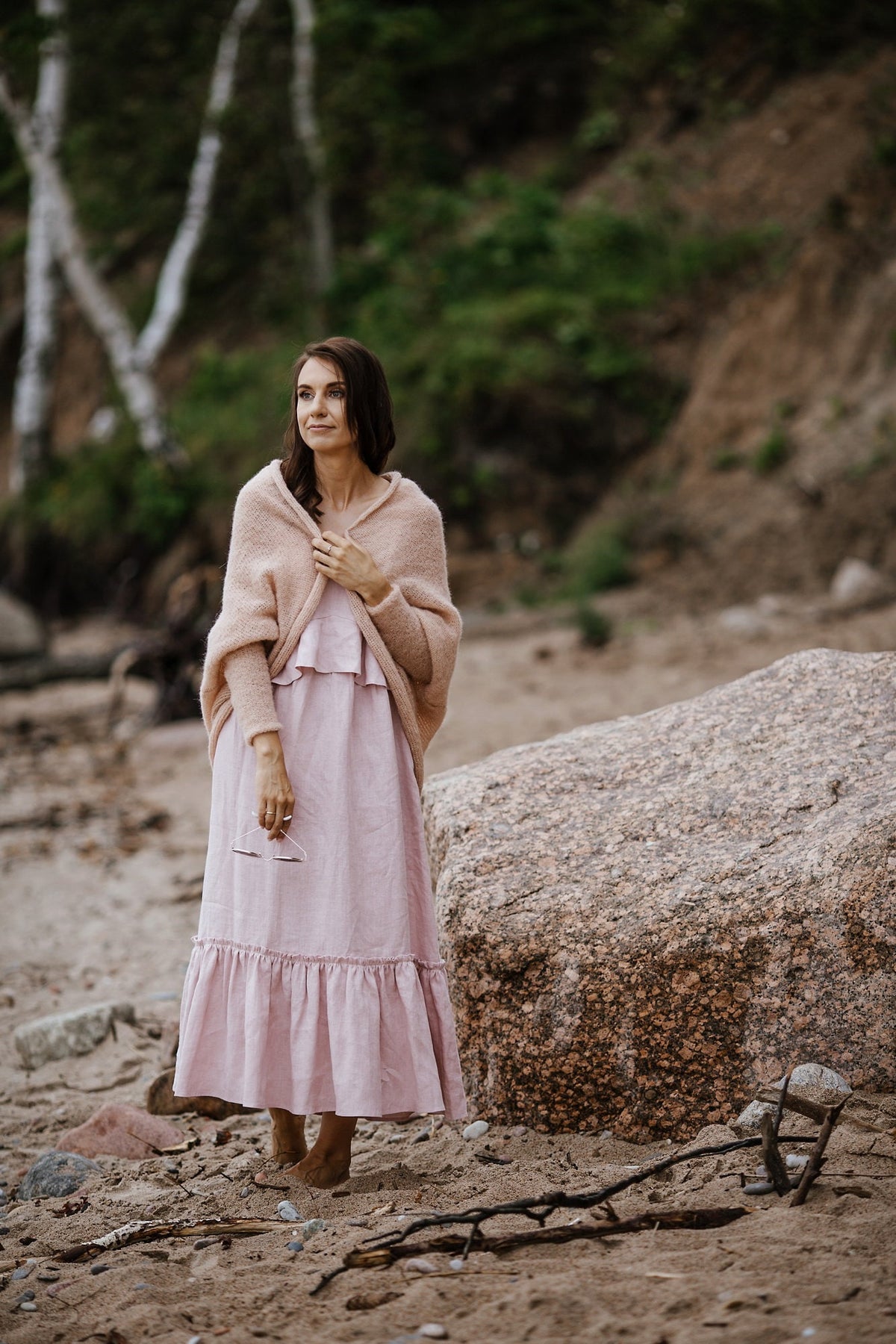 Pink sand alpaca silk cardigan, wedding pink silk mohair jacket, bridal alpaca silk pullover, wedding accessories, soft alpaca bridal shrug