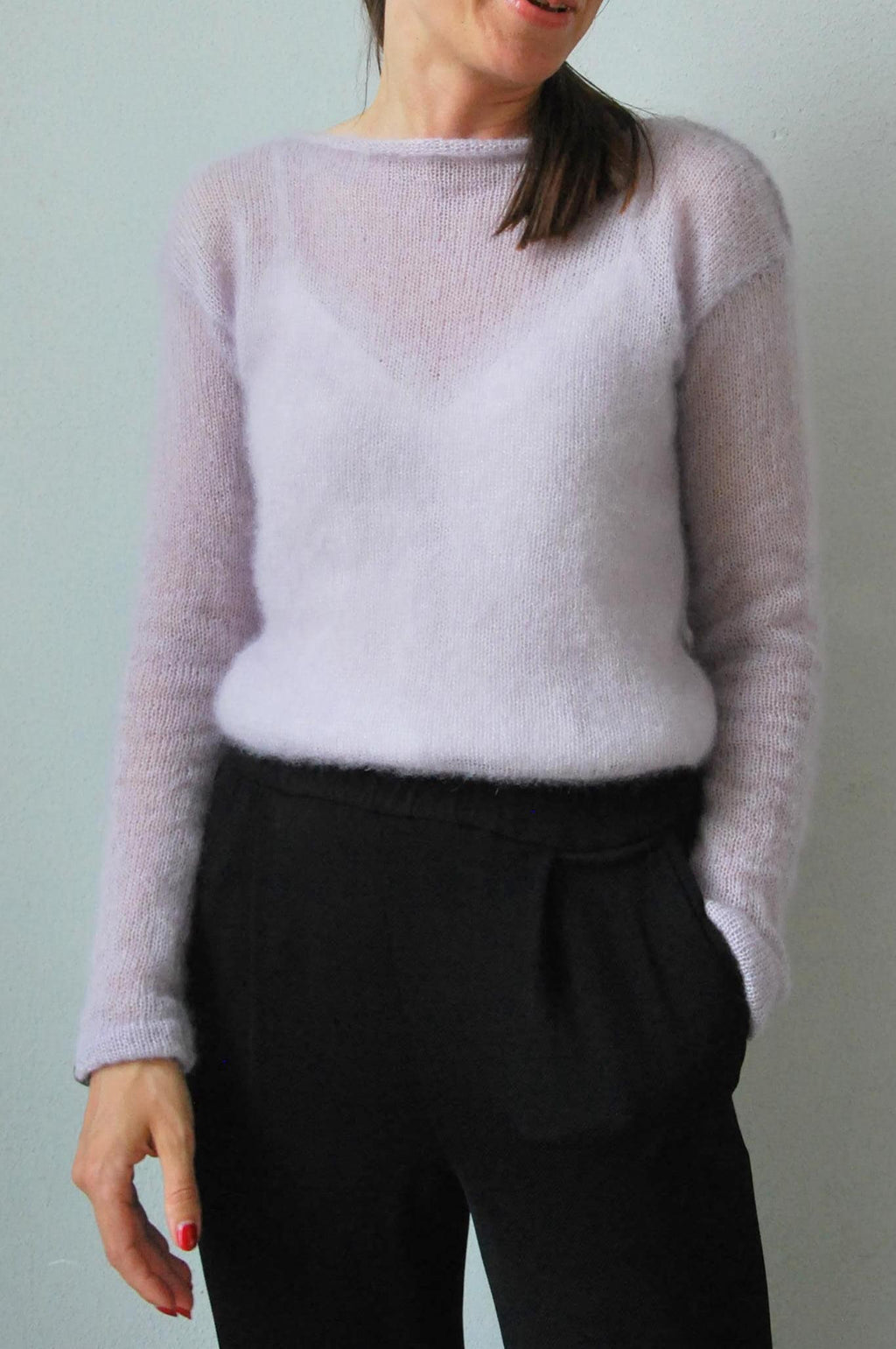 Pearl Gray Mohair Silk Knit Sweater - Bridal Shrug