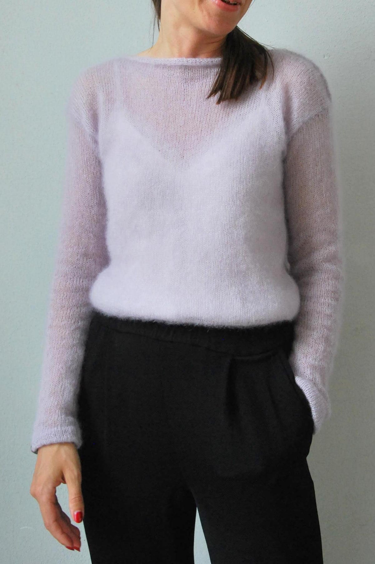 Pearl Gray Mohair Silk Knit Sweater - Bridal Shrug