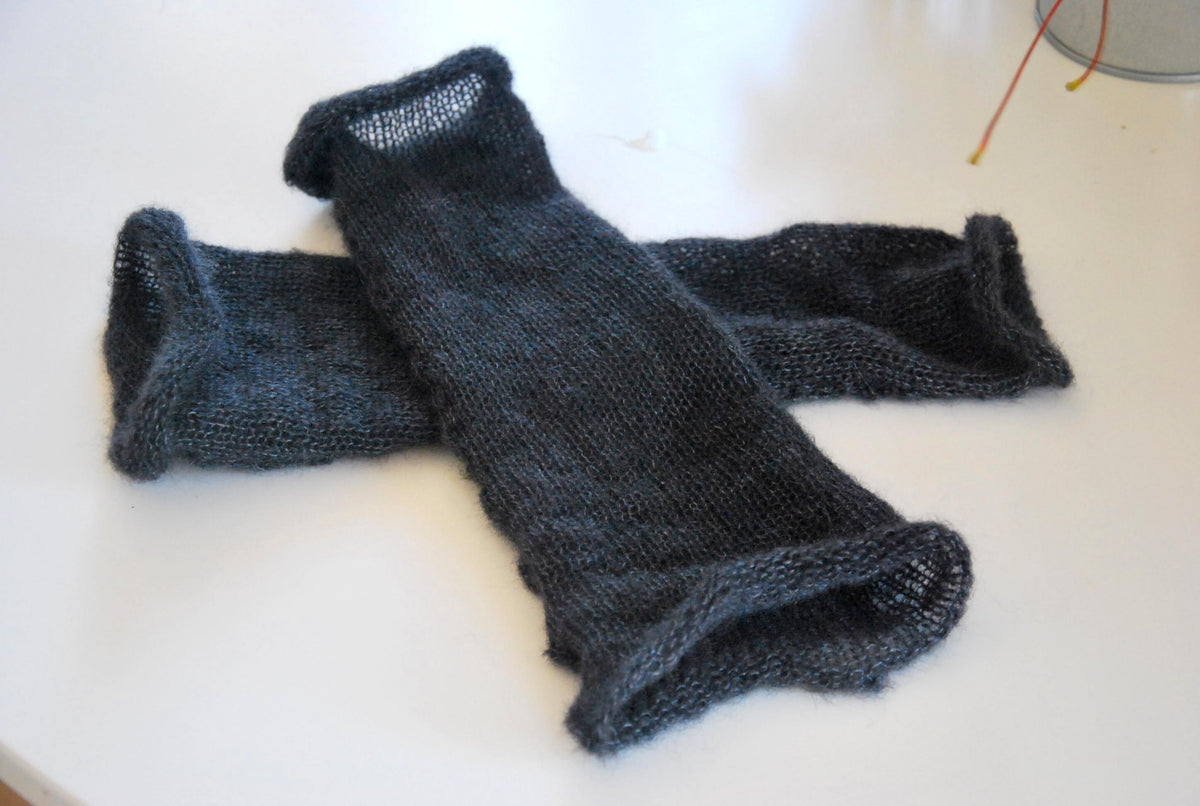 Long Mohair Fingerless Gloves: Knit Arm Warmers