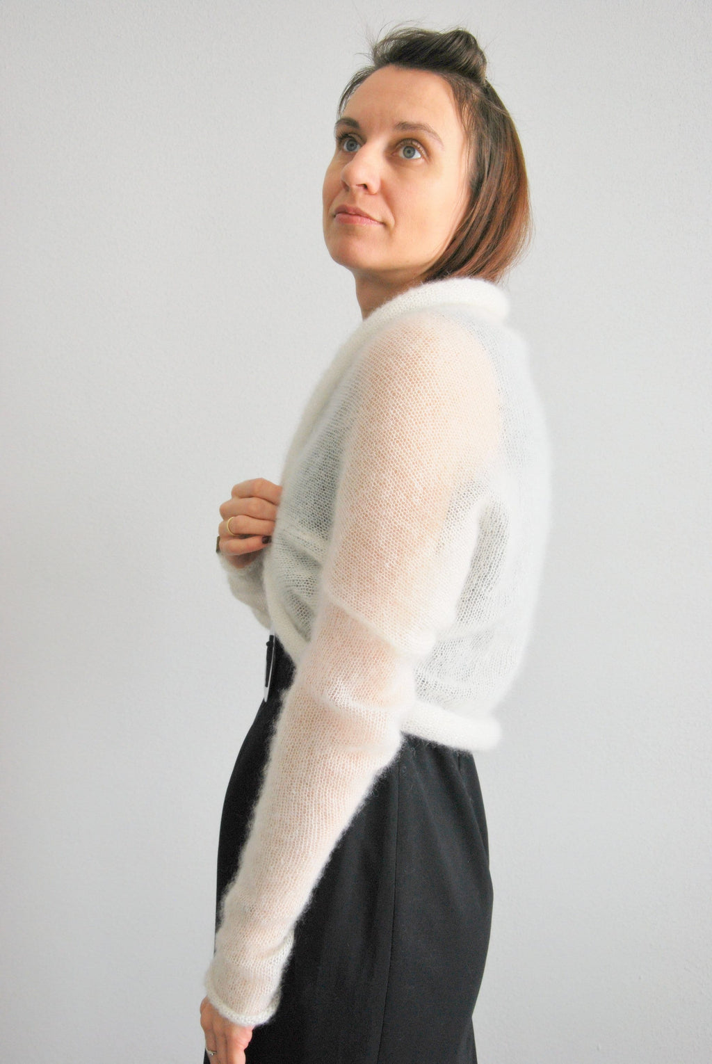 Mohair Silk Bridal Bolero Shrug: Knitted Wedding Cover-Up