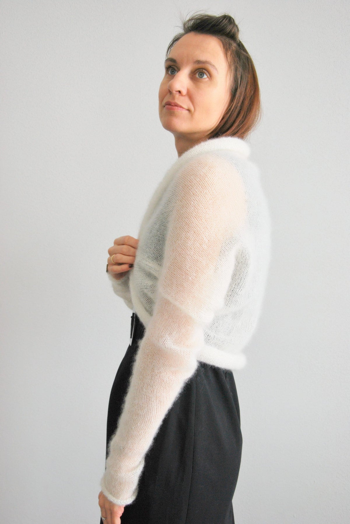Mohair Silk Bridal Bolero Shrug: Knitted Wedding Cover-Up