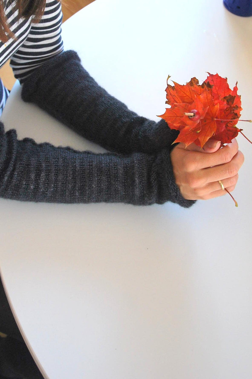 Long Mohair Fingerless Gloves: Knit Arm Warmers