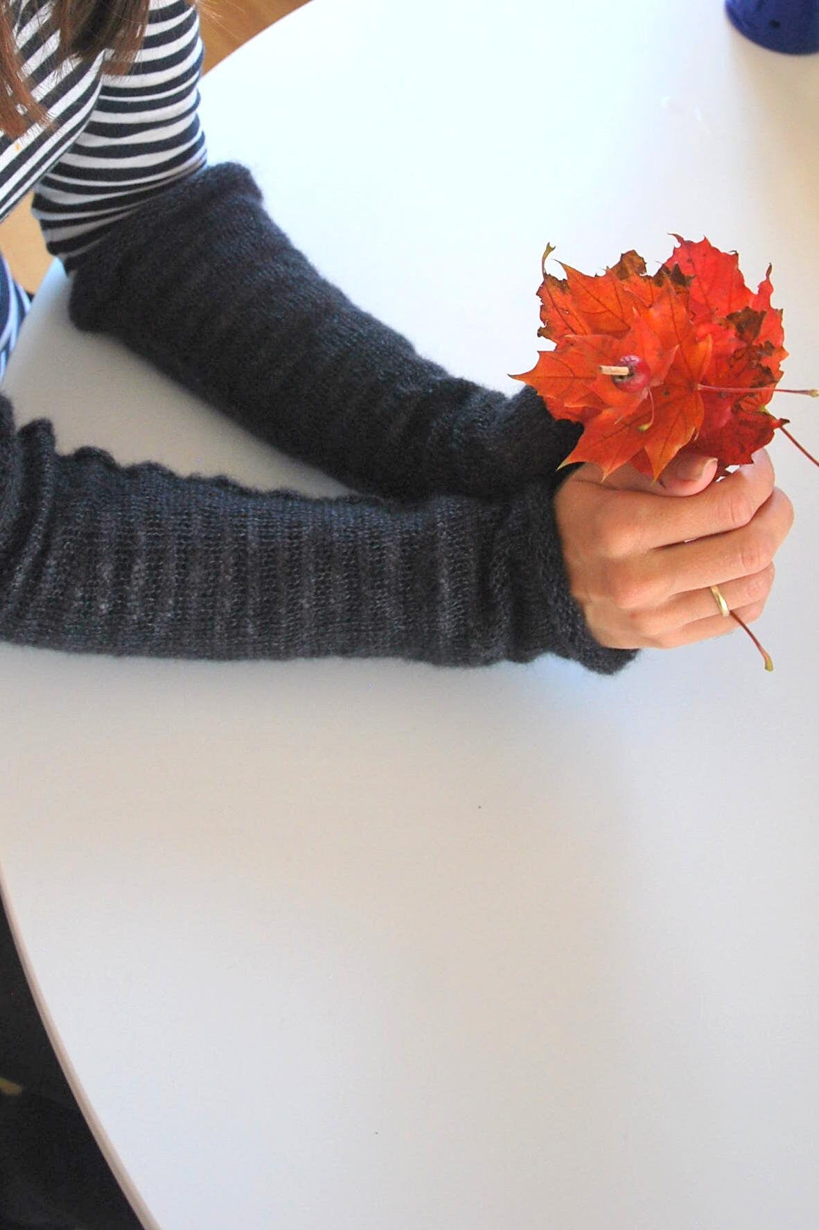 Long Mohair Fingerless Gloves: Knit Arm Warmers