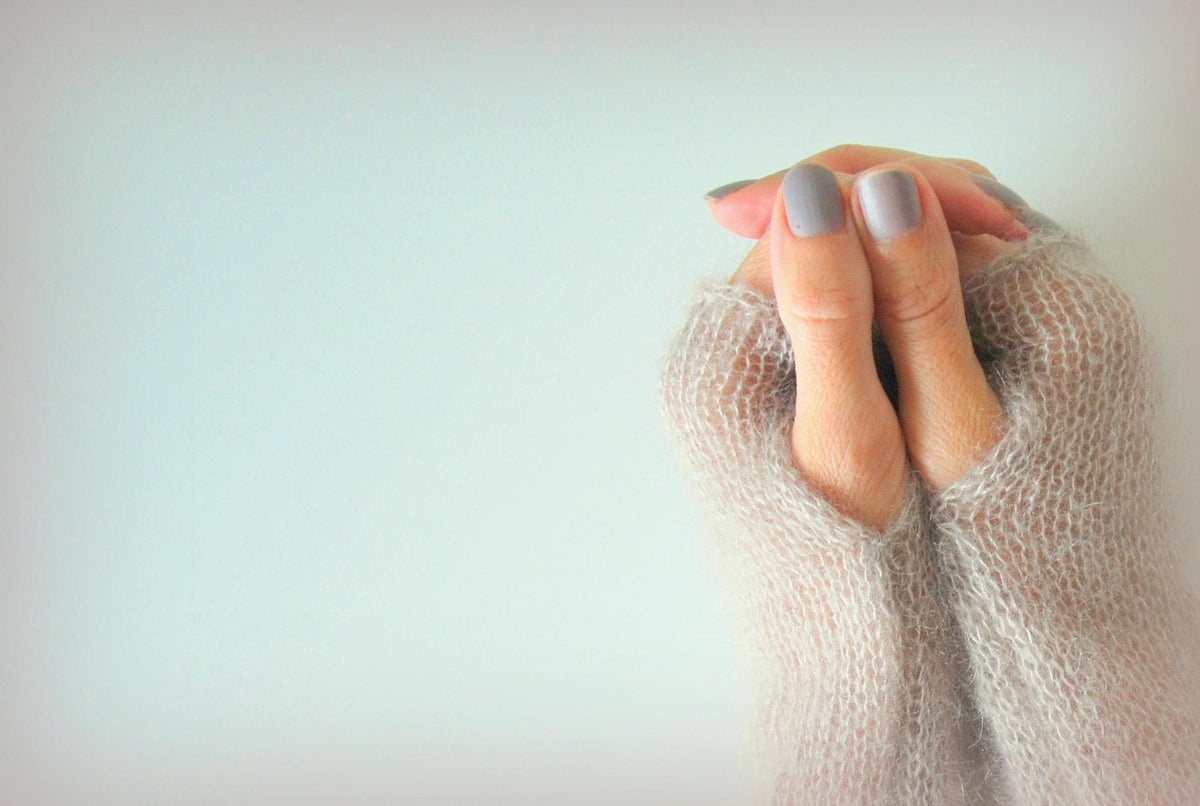 Handmade Mohair Silk Fingerless Gloves: Light Beige Bridal Warmers