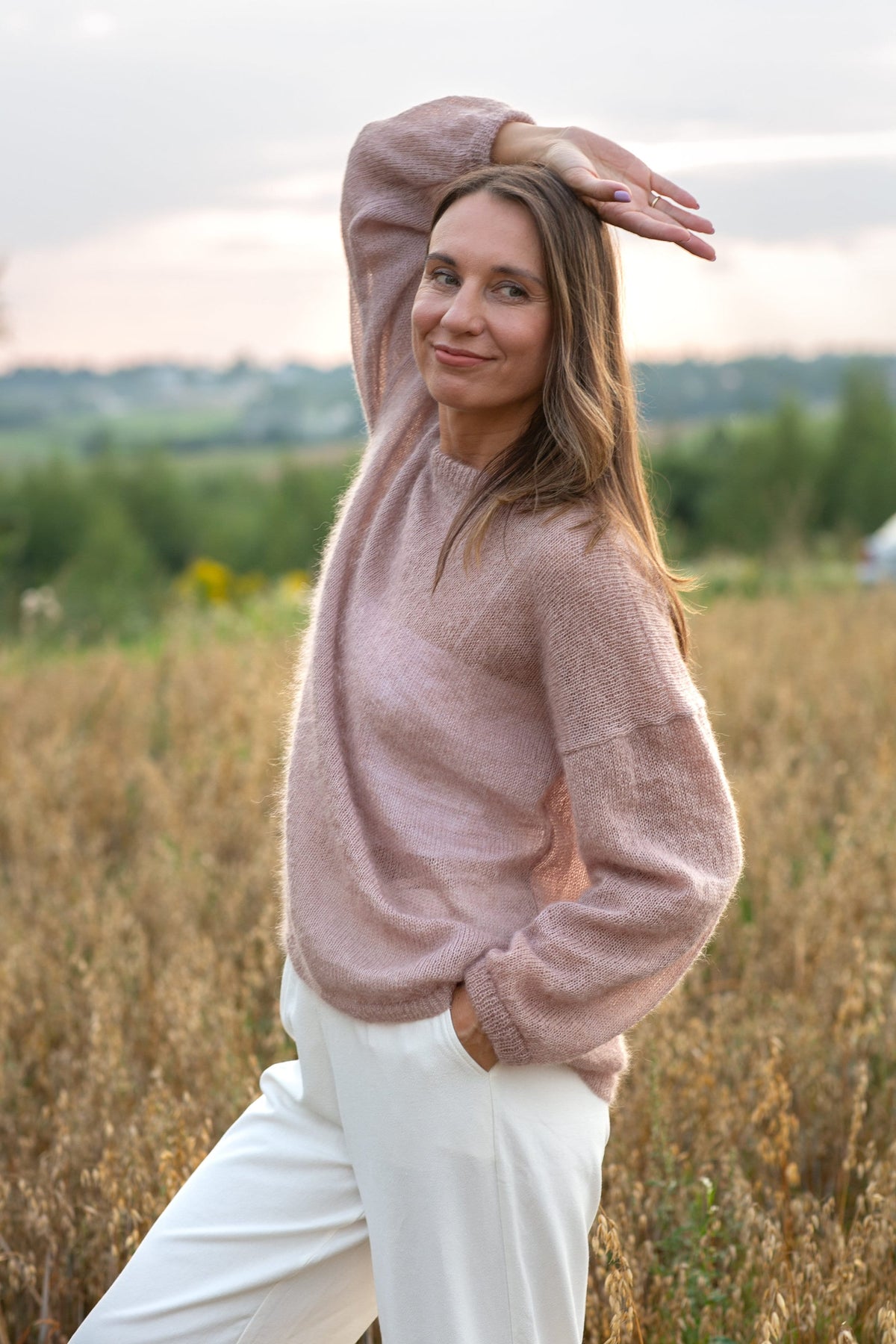 Powder Mohair Silk Sweater: Lightweight Knitted Pullover