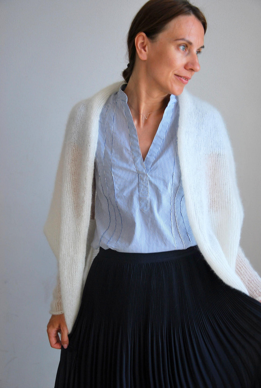 Hand Knit Mohair Cardigan: Bridal Wedding Sweater, Soft Silk Blend