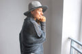 Ash Gray Mohair Silk Sweater: Knitted Pullover