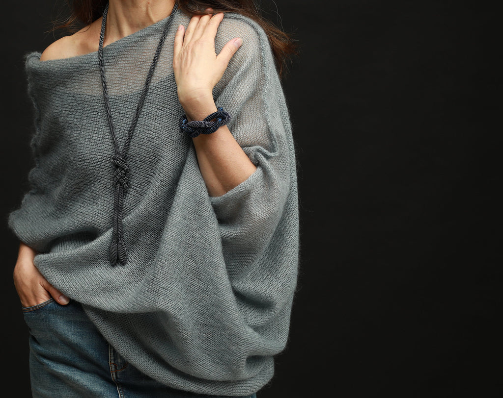 Gray mohair silk sweater, mohair silk pullover, gray sweater, soft bridal sweater, knitted pullover, gray mohair poncho, mohair silk poncho