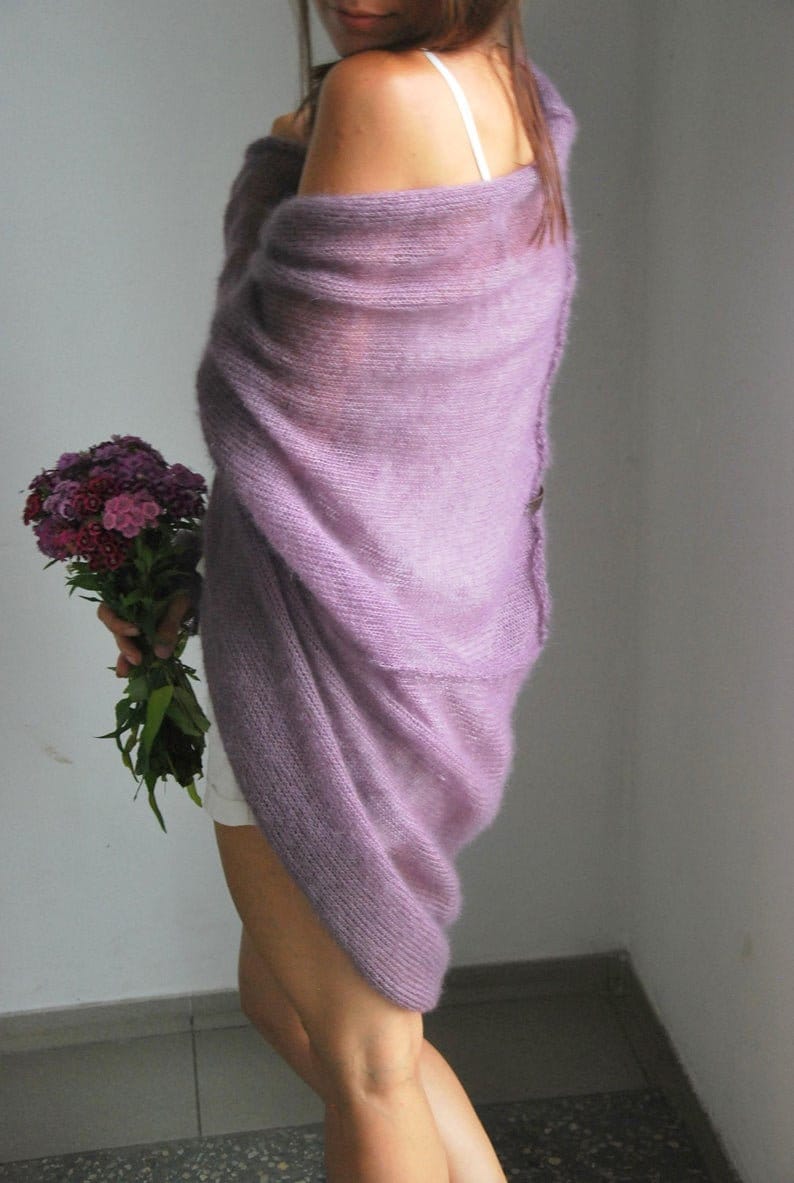 Hand Knit Mohair Cardigan: Bridal Wedding Sweater, Soft Knit Cape