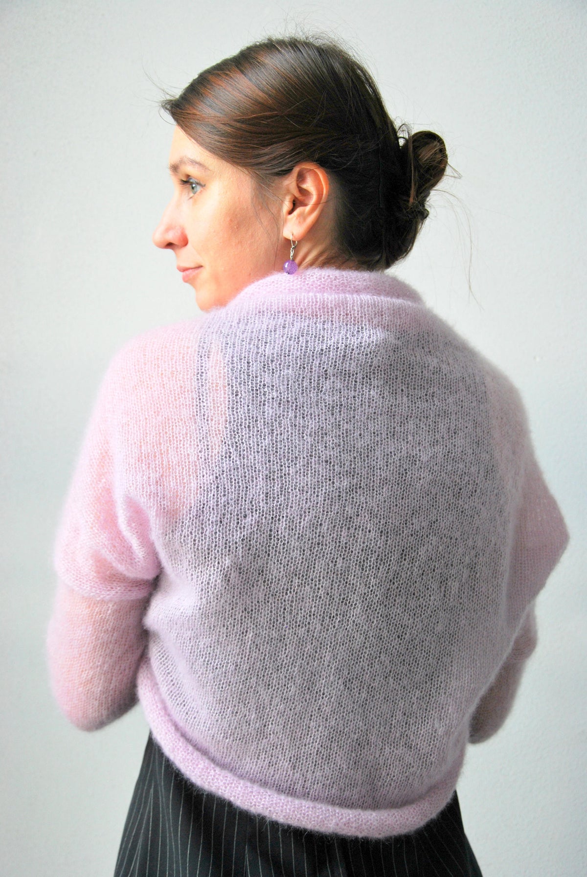 Knit Mohair Bridal Bolero: Light Pink Wedding Shrug