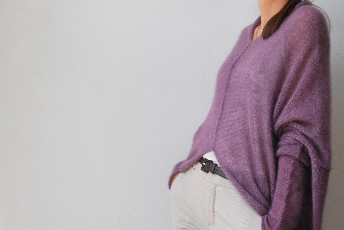 Mohair Cardigan: Heathered Purple Bohemian Silk Cape