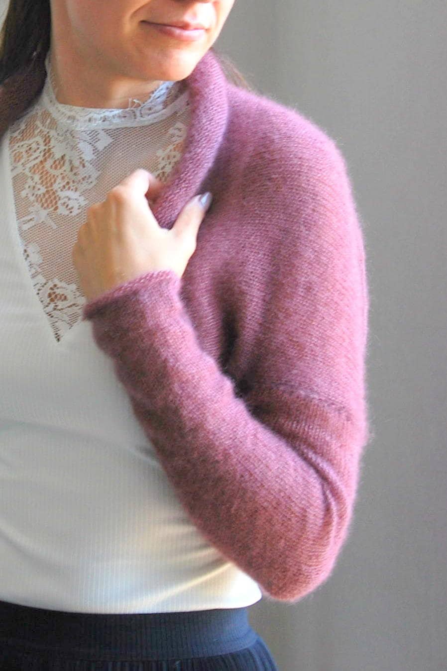 Handmade Mohair Silk Knit Bolero: Elegant Wedding Shrug