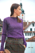 Hand-Knitted Mohair Silk Pullover: Relaxing Purple Sweater