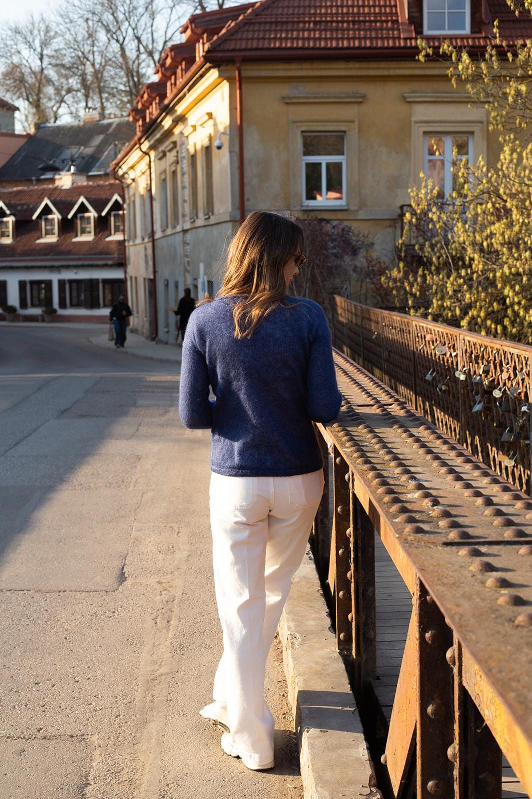 Handmade Mohair Silk Sweater for Women, Soft Blue Knit Pullover, Lightweight Luxury Mohair Jumper