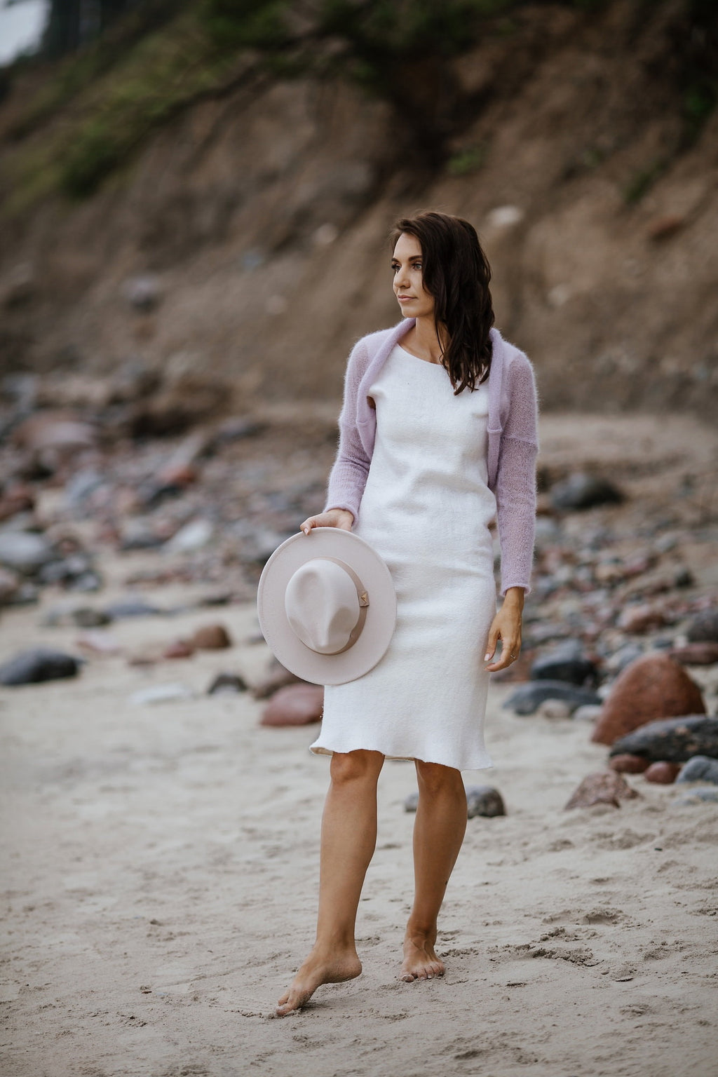 Lavender Mohair Silk Bolero: Knit Bridal Shrug