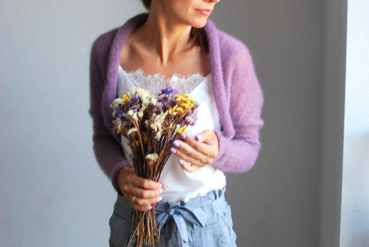 Mohair Silk Bridal Bolero: Knitted Wedding Shrug