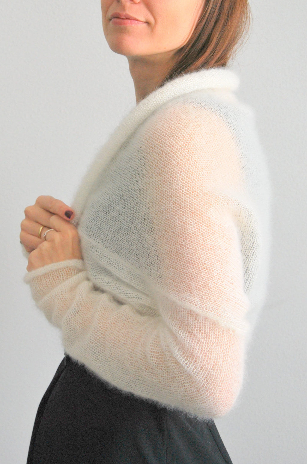 Mohair Silk Bridal Bolero Shrug: Knitted Wedding Cover-Up