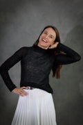 Black Mohair Silk Pullover: High Neck Soft Sweater