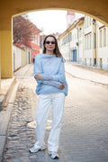 Light Blue Mohair Silk Sweater, Soft Knit Pullover Women, Bridal Mohair Sweater, Lightweight Blue Poncho, Elegant Wedding Wrap