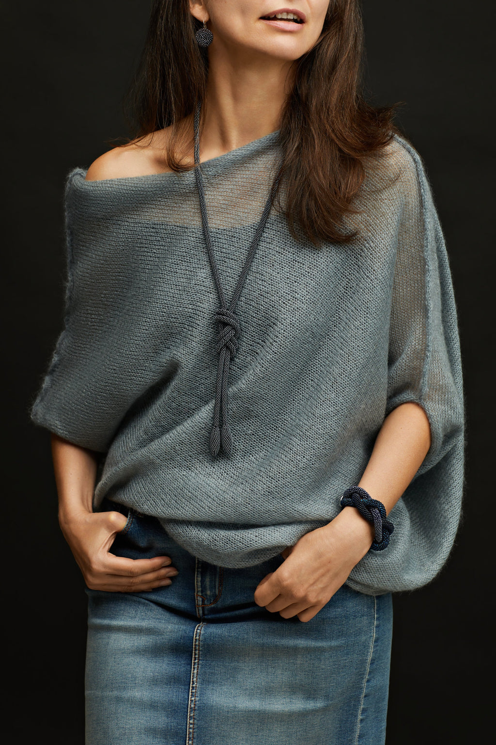 Gray mohair silk sweater, mohair silk pullover, gray sweater, soft bridal sweater, knitted pullover, gray mohair poncho, mohair silk poncho