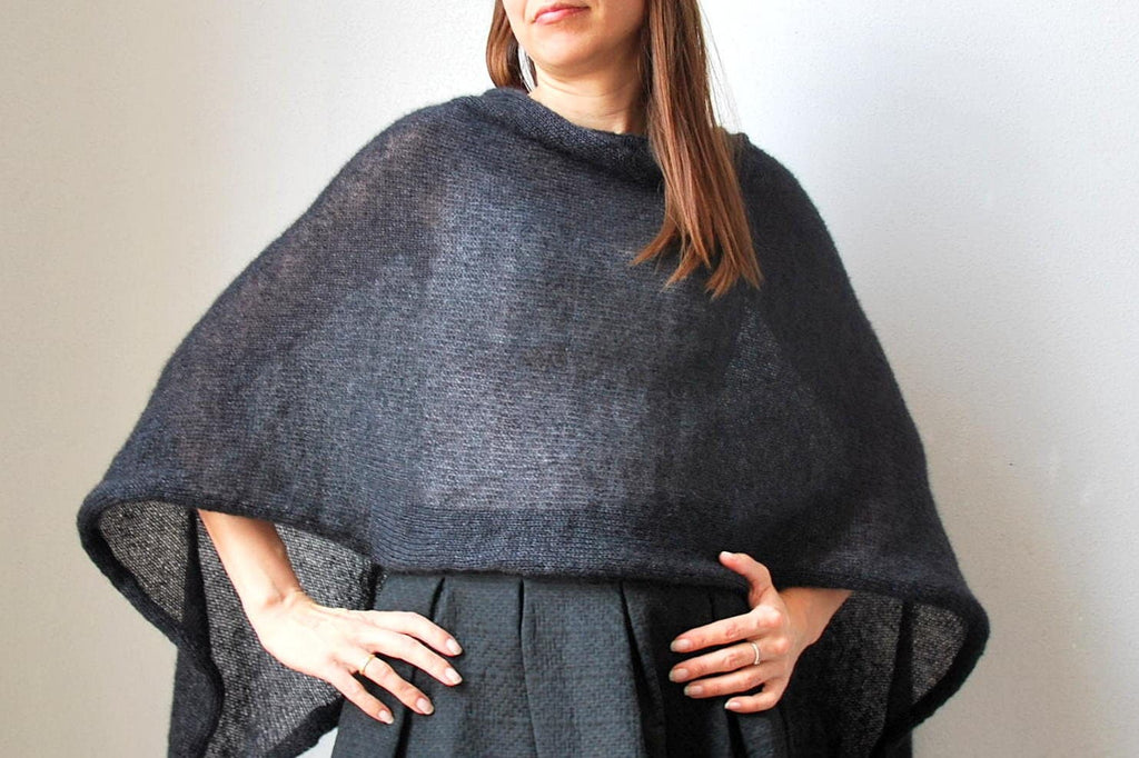 Black Mohair Silk Wedding Shawl: Lightweight Bridal Wrap