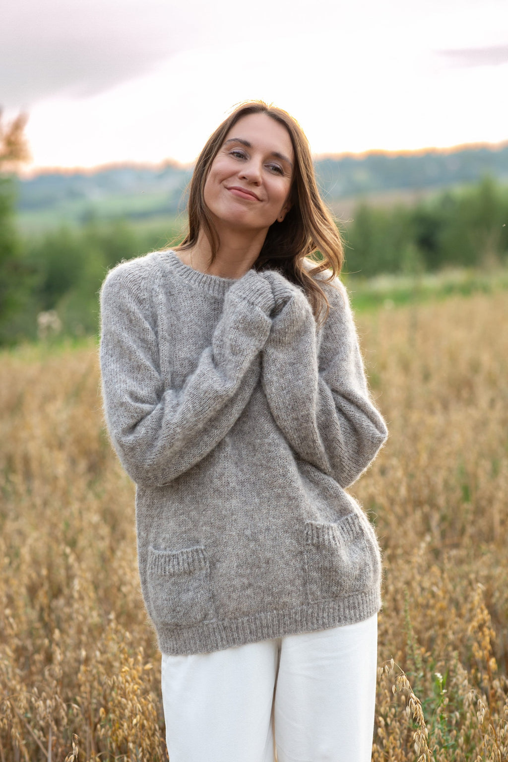 Alpaca Silk Sweater: Pocketed Cozy Pullover