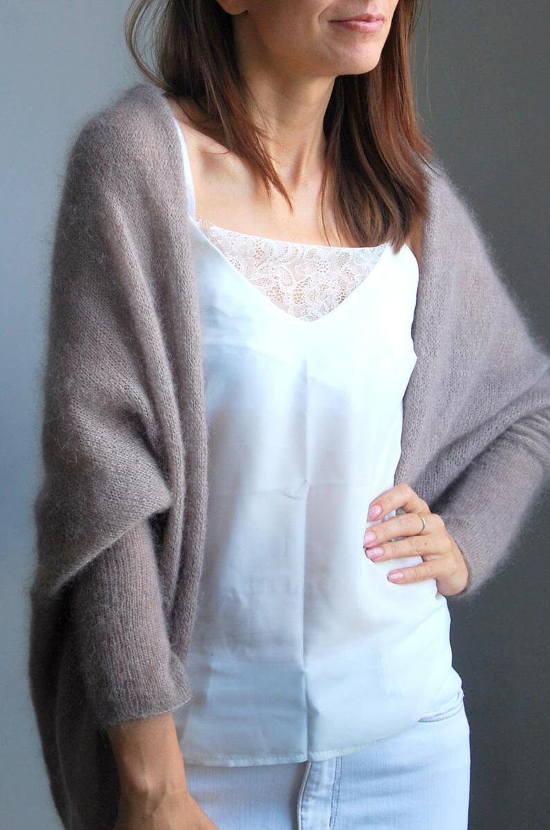 Mohair cardigan, bridal cardigan, wedding sweater, mohair sweater, beige cardigan, beige sweater, knit sweater, soft cardigan, mohair cape