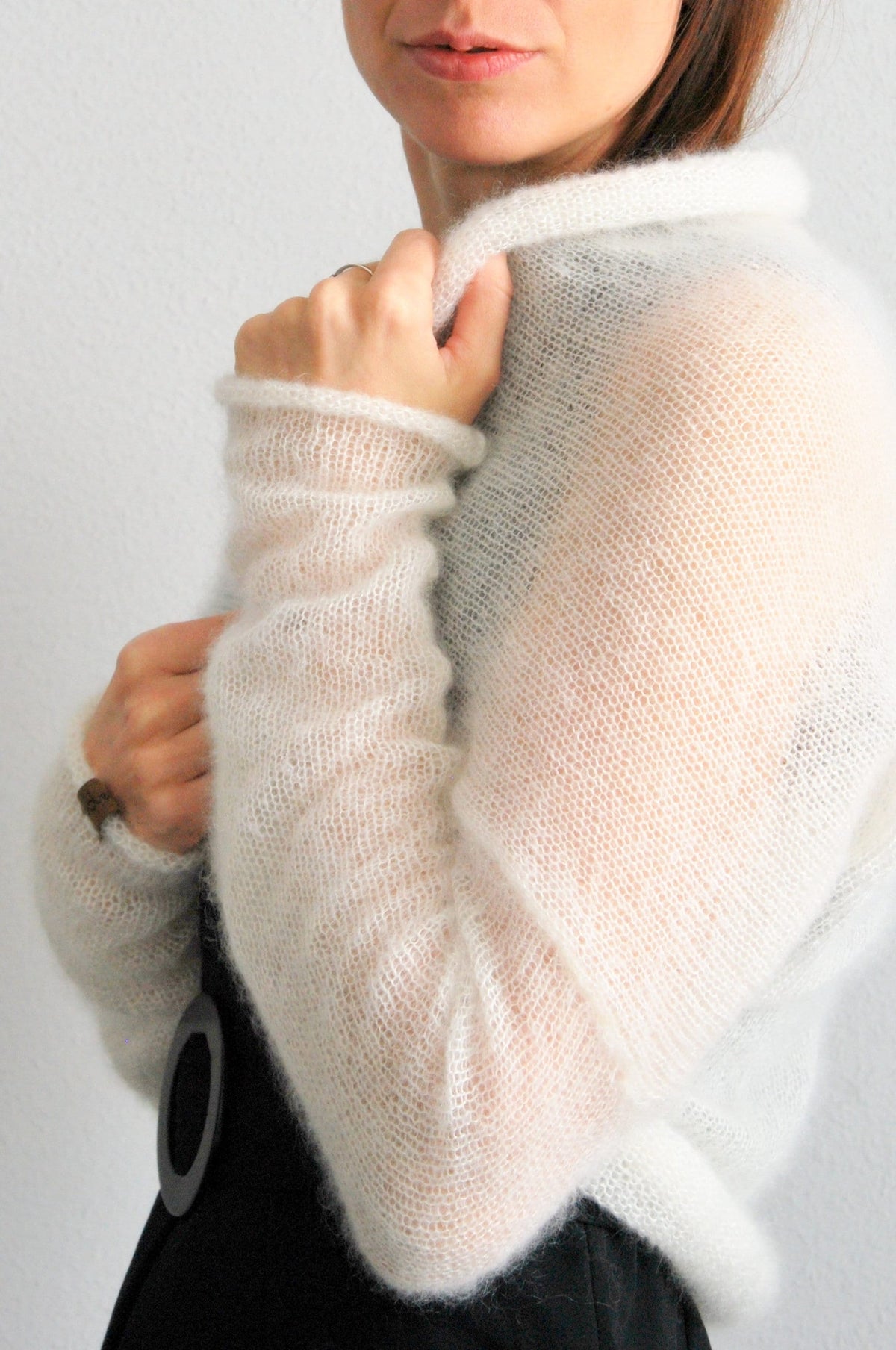 Mohair Silk Bridal Bolero Shrug: Knitted Wedding Cover-Up