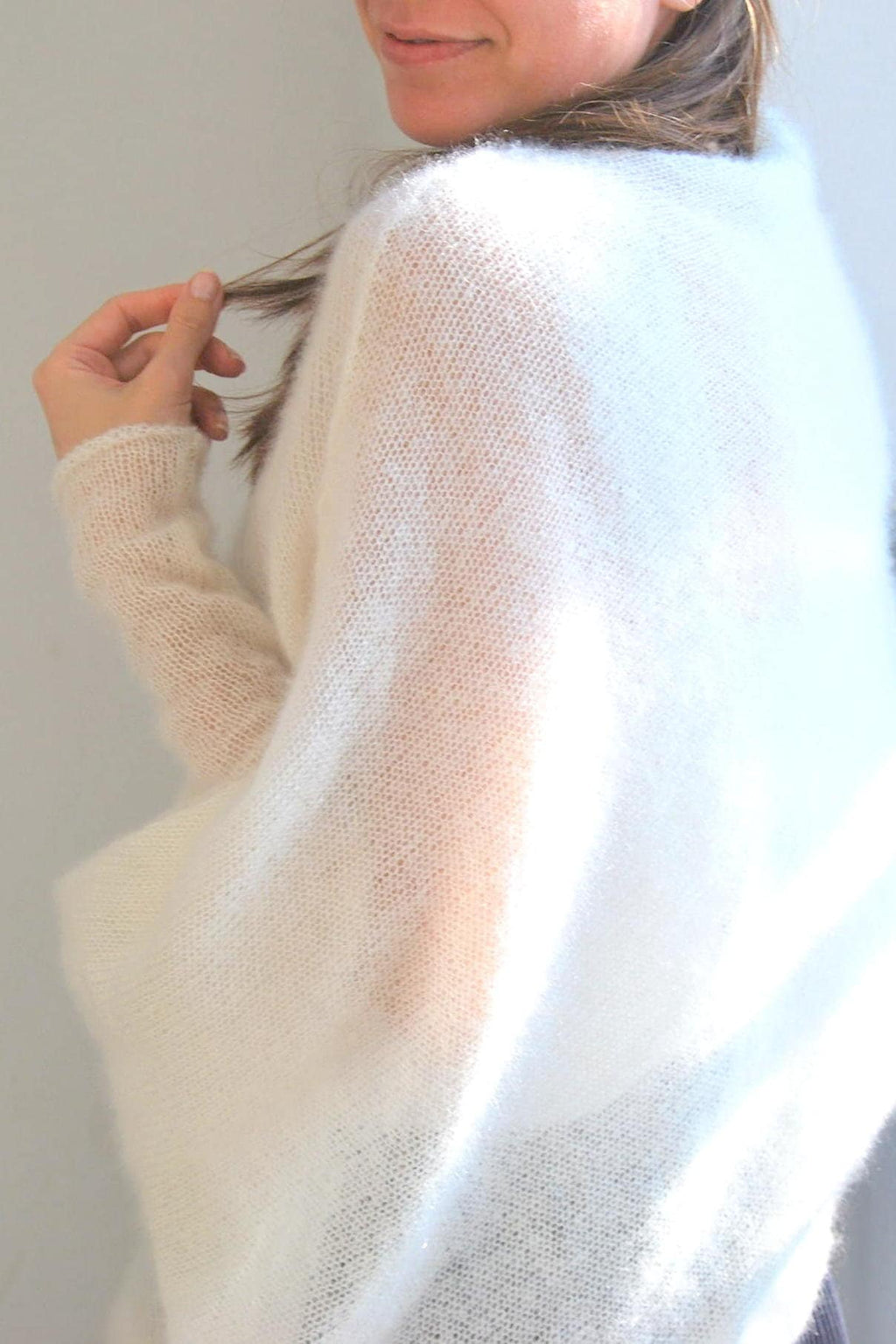 Handmade Mohair Silk Bridal Poncho: Soft Knit Wedding Cover-Up