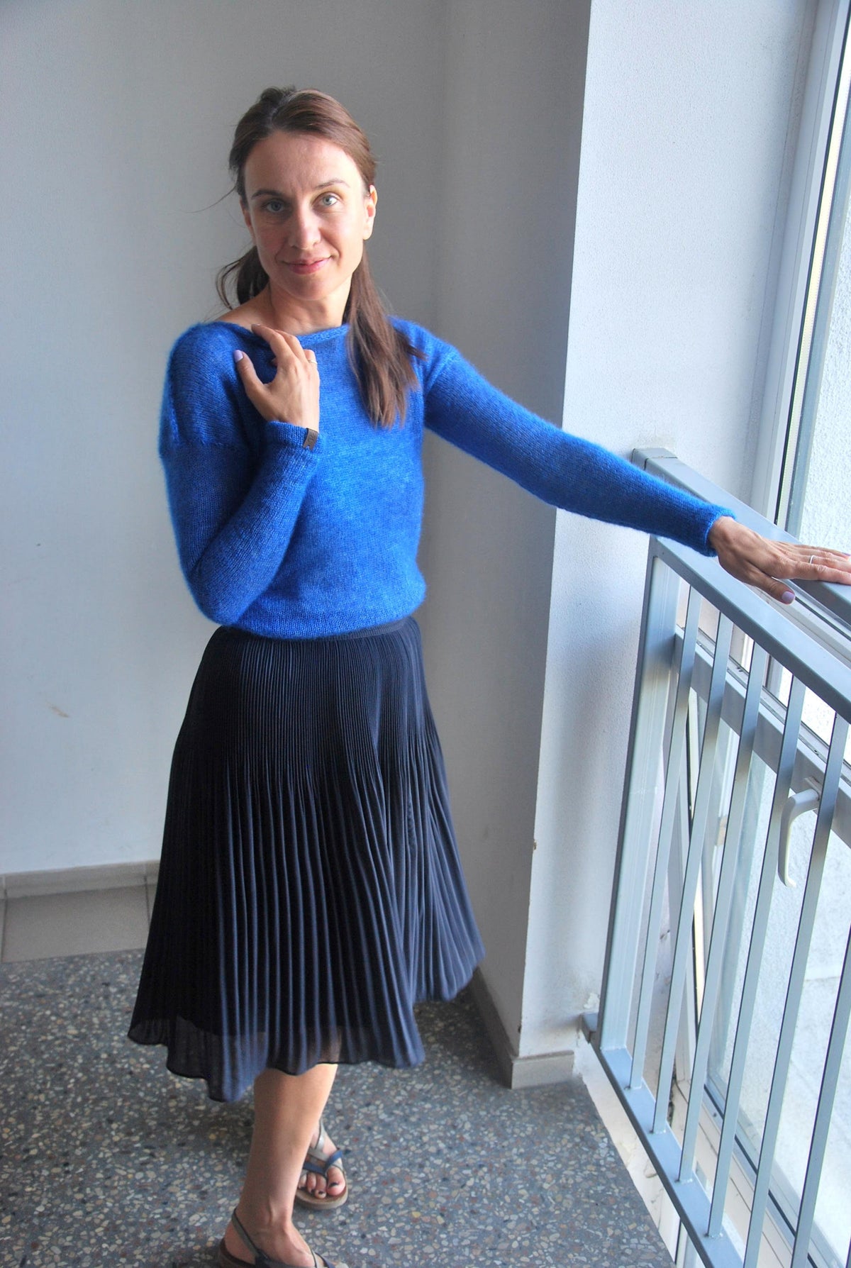 Cobalt Blue Mohair Silk Pullover: Handmade Bridal Sweater