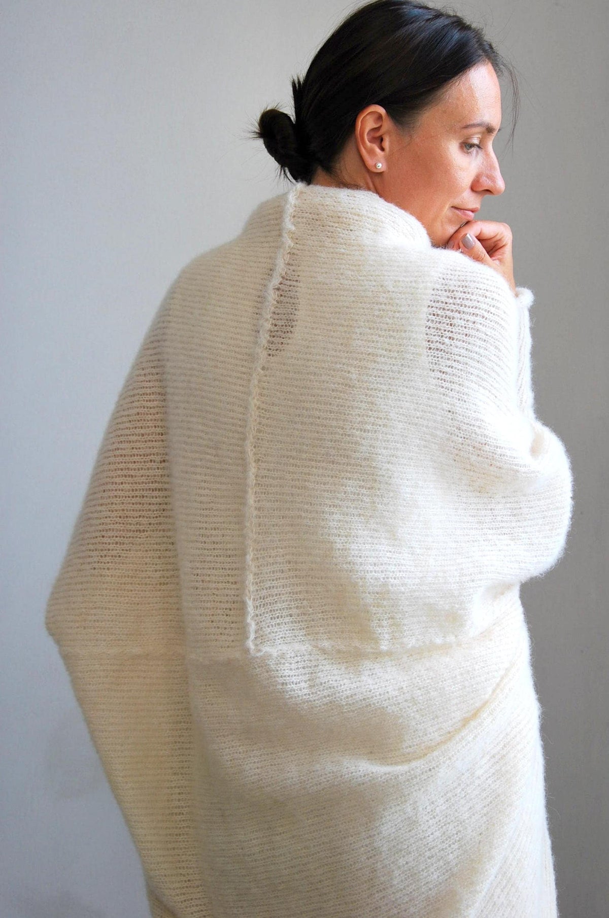 Ivory Alpaca Silk Knit Cardigan: Bridal Wedding Shrug