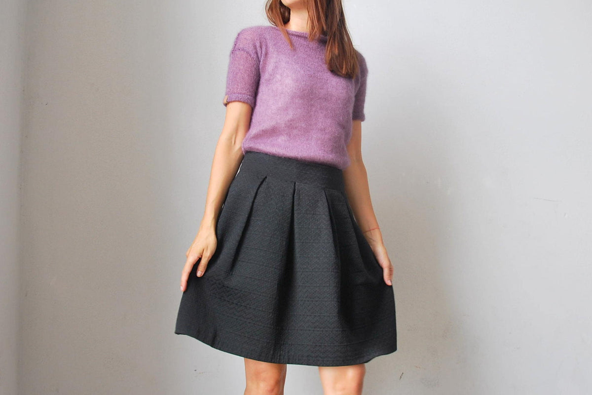 Mohair Silk Knit Sweater: Purple Heathered Bridal Pullover
