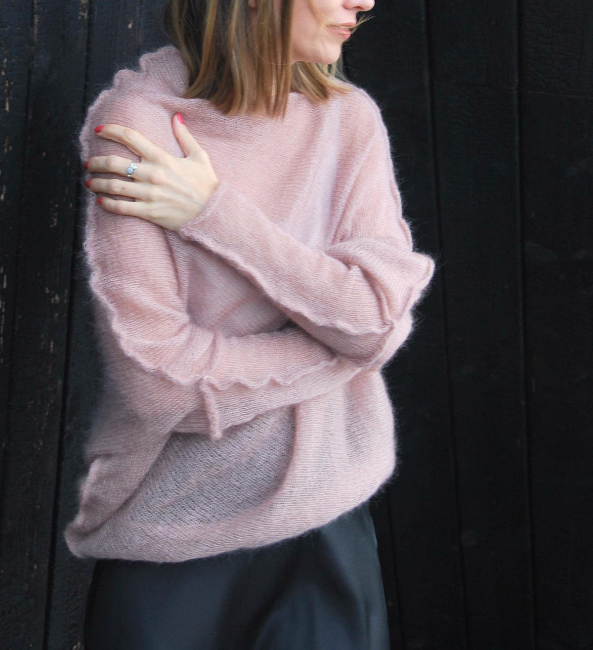 Pink Mohair Silk Cocoon Poncho: Bridal Cover-Up