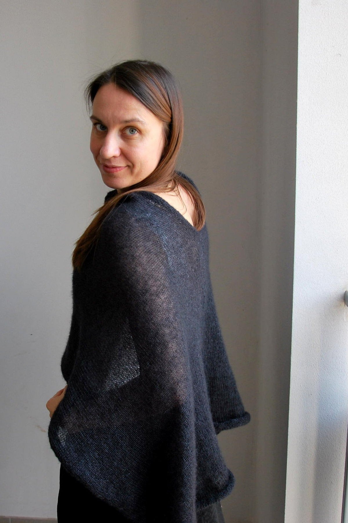 Black Mohair Silk Wedding Shawl: Lightweight Bridal Wrap