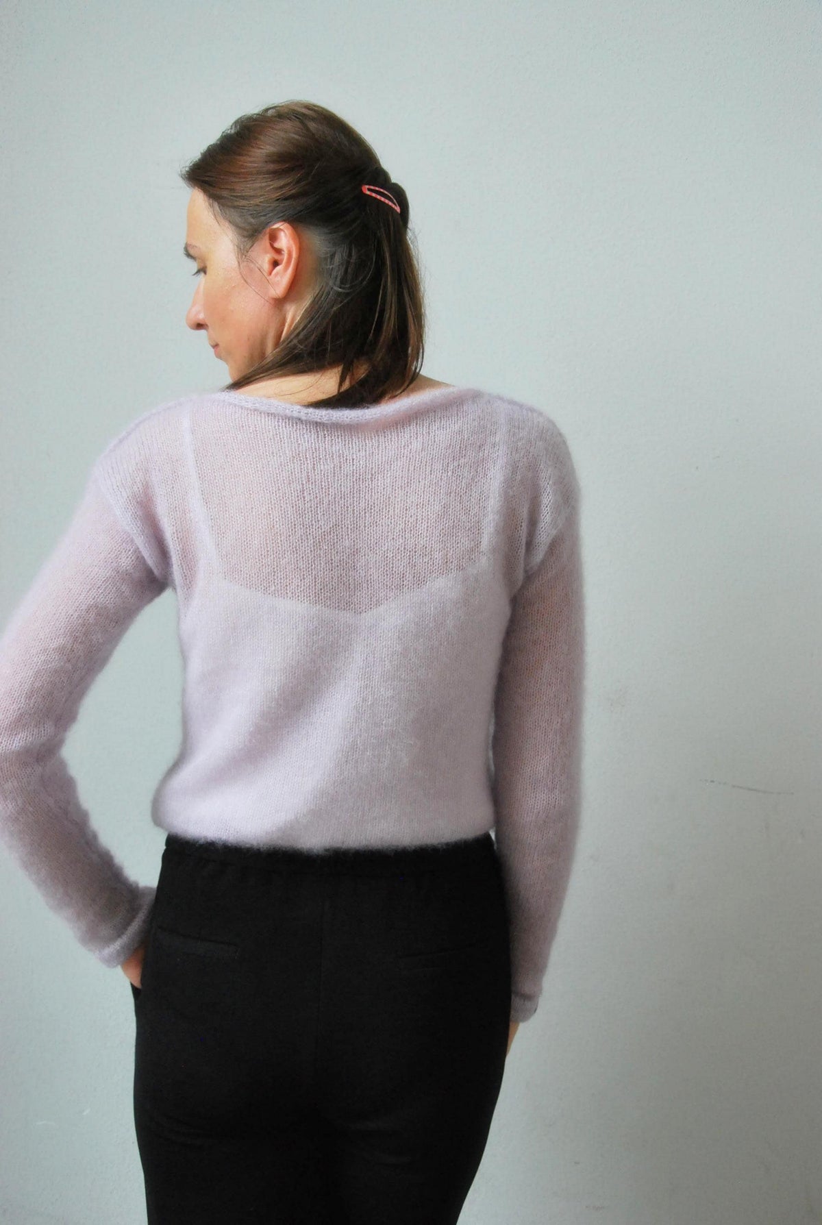 Pearl Gray Mohair Silk Knit Sweater - Bridal Shrug