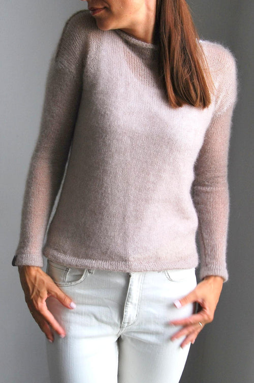Beige Mohair Bridal Sweater: Sheer Knit Wedding Pullover