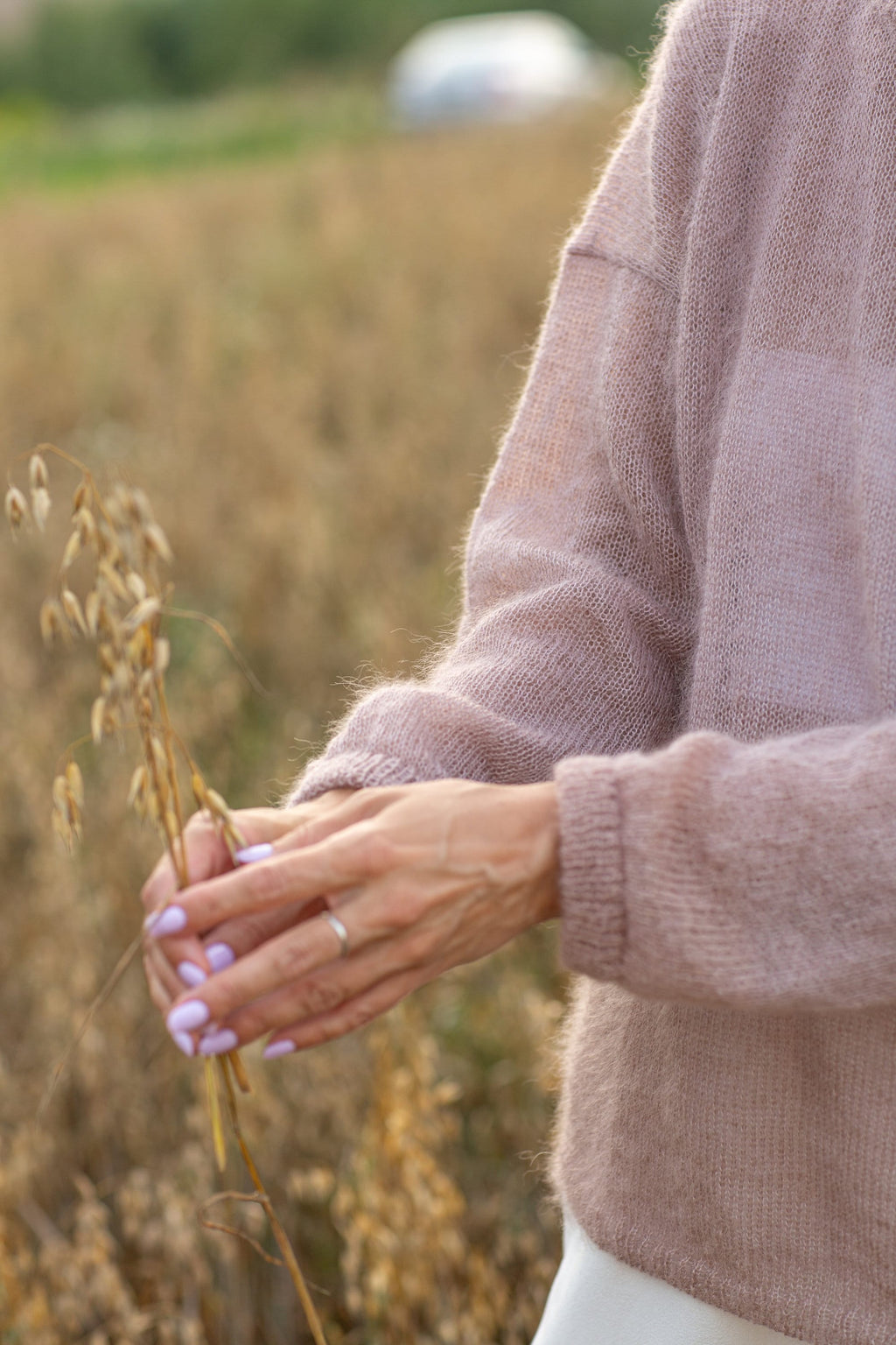 Powder Mohair Silk Sweater: Lightweight Knitted Pullover