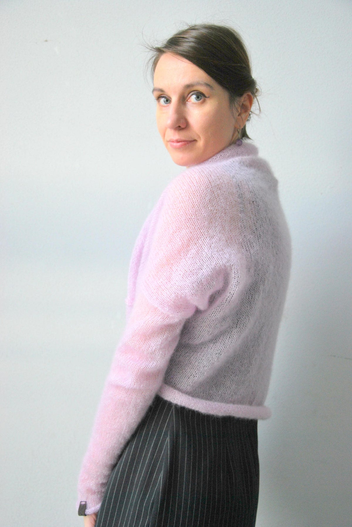 Knit Mohair Bridal Bolero: Light Pink Wedding Shrug