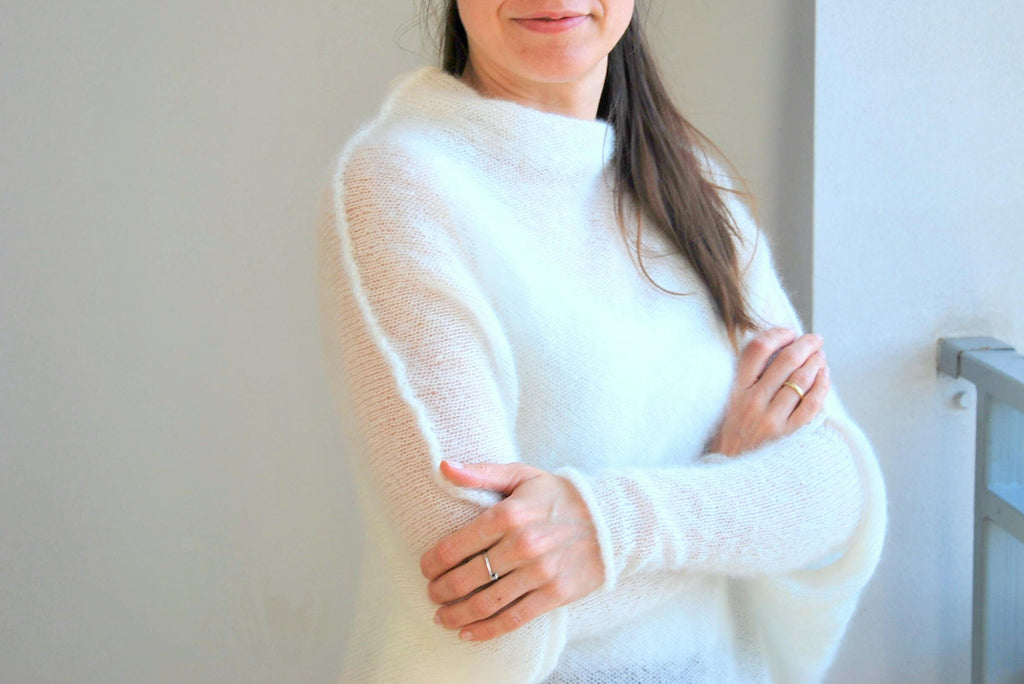 Handmade Mohair Silk Bridal Poncho: Soft Knit Wedding Cover-Up