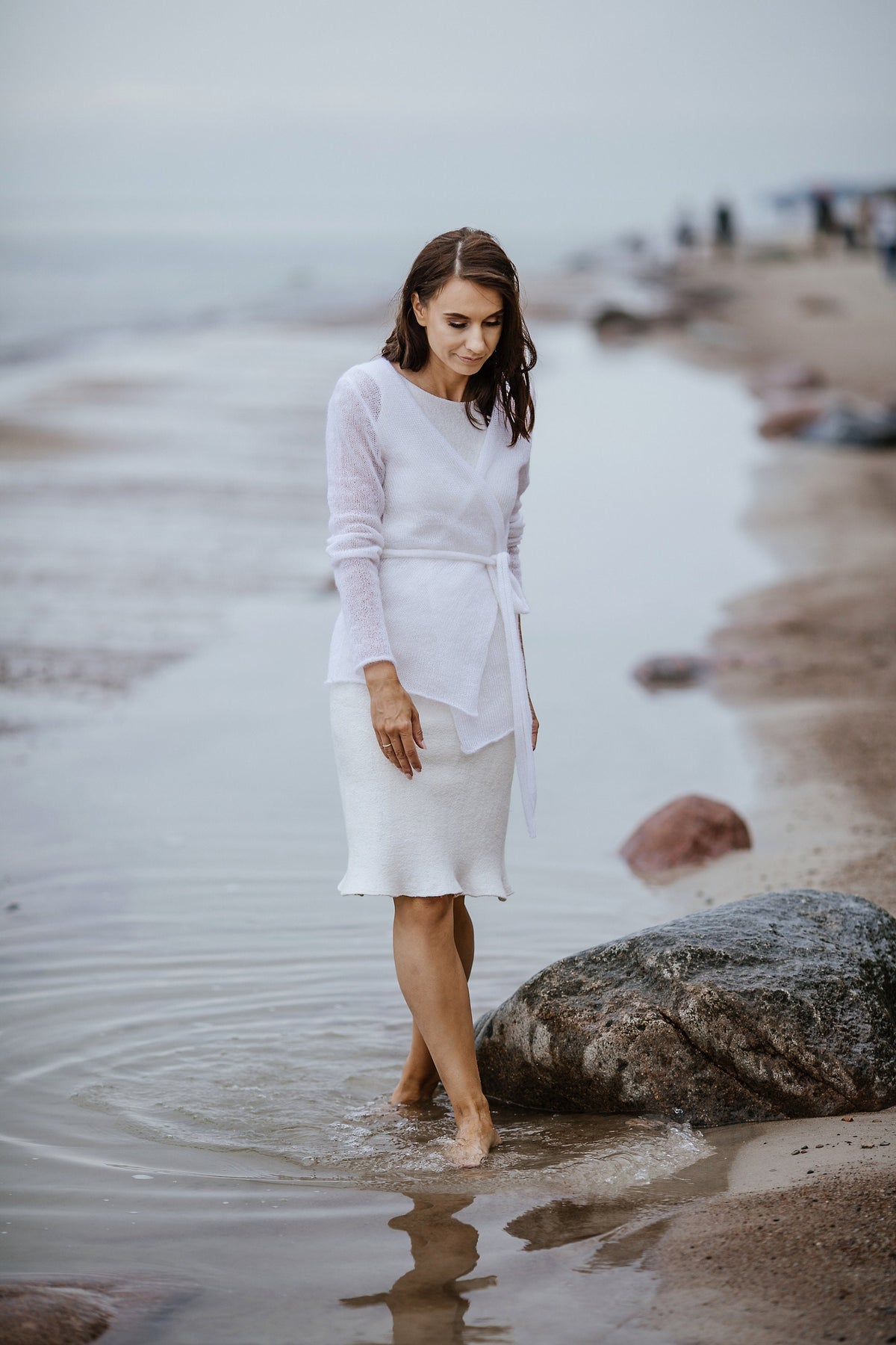White Mohair Silk Cardigan: Bridal Wedding Shrug