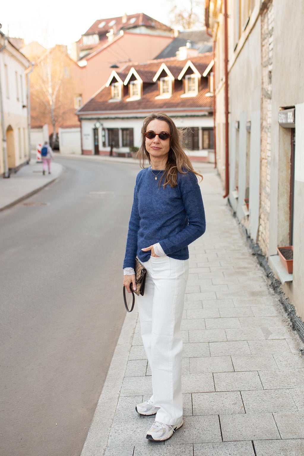 Handmade Mohair Silk Sweater for Women, Soft Blue Knit Pullover, Lightweight Luxury Mohair Jumper
